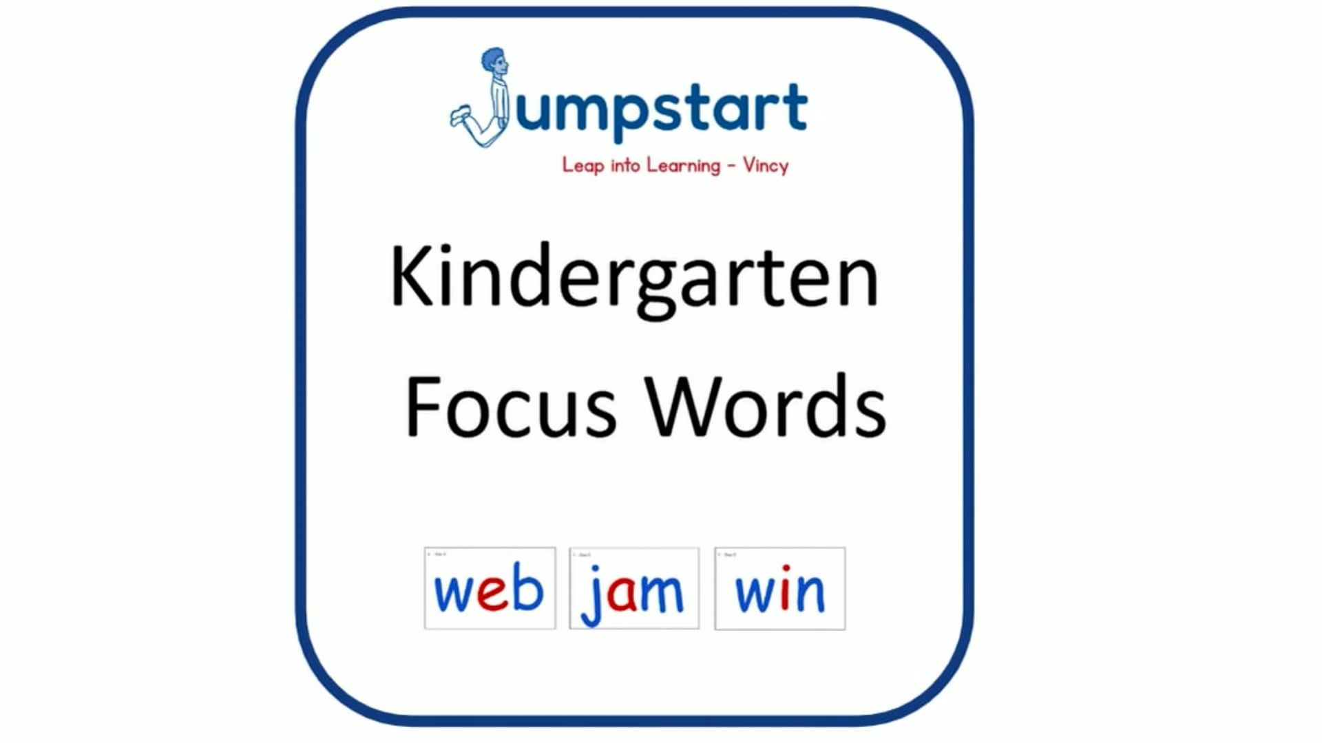 kindergarten focus words poster