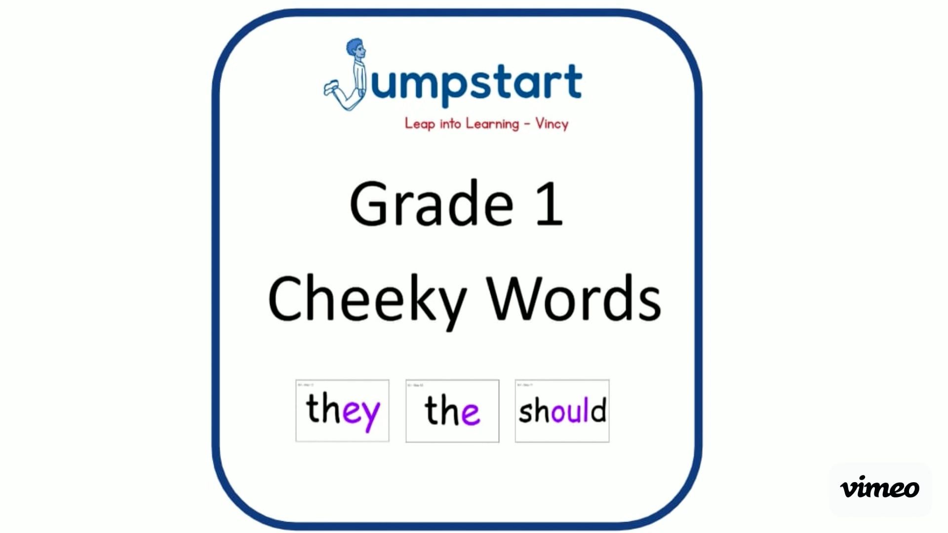 grade 1 cheeky words poster
