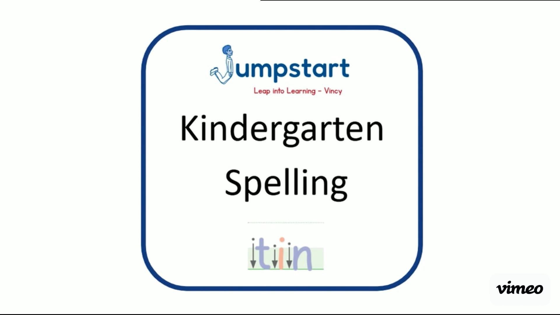 kindergarten spelling poster